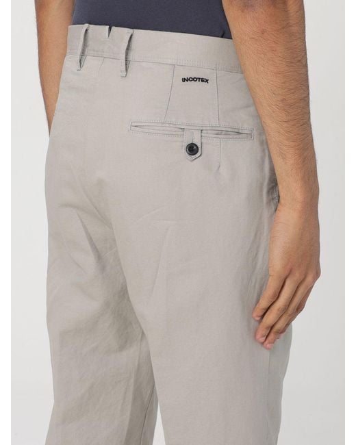 Incotex Gray Straight Leg Trousers for men