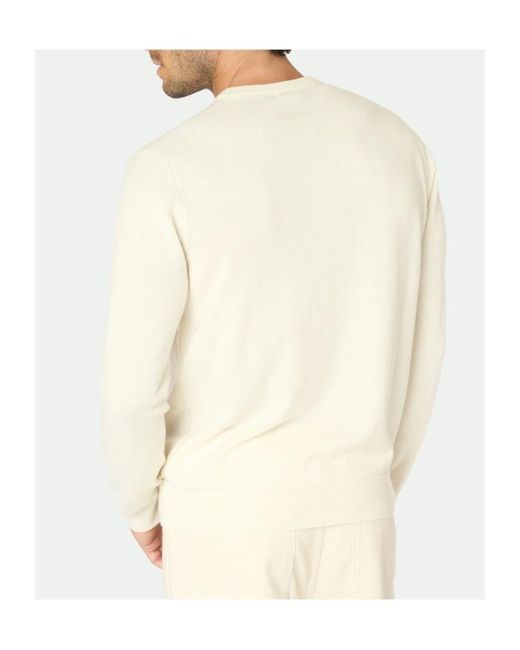 Malo White Cashmere Crewneck Knitwear for men
