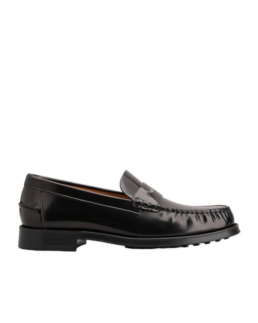Tod's Black Leather Loafers for men