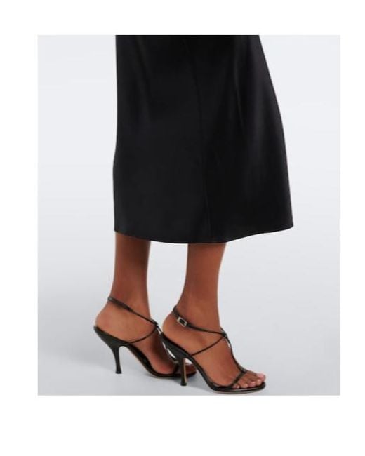 Joseph Black Cloe Silk Satin Midi Dress
