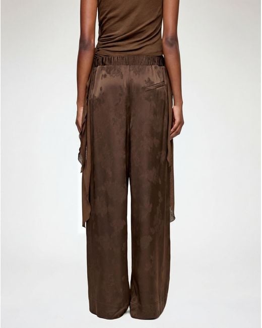 Ganni Brown Satin Trousers