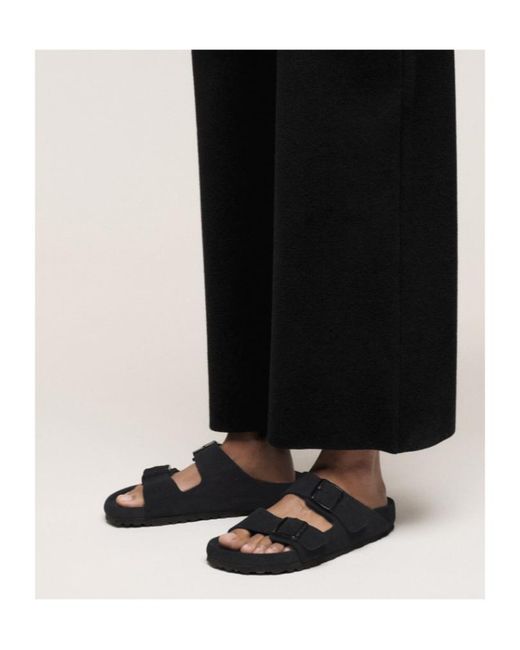 Birkenstock Black Slip On Buckled Slides for men