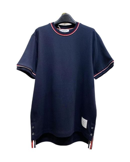 Thom Browne Blue Milan Striped Crewneck T-Shirt for men