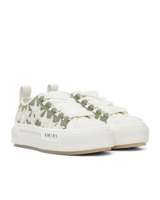 Amiri White Stars Court Low-Top Casual Sneakers