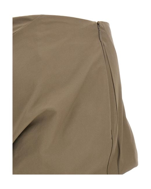 Entire studios Natural Structured Draped Mini Skirt