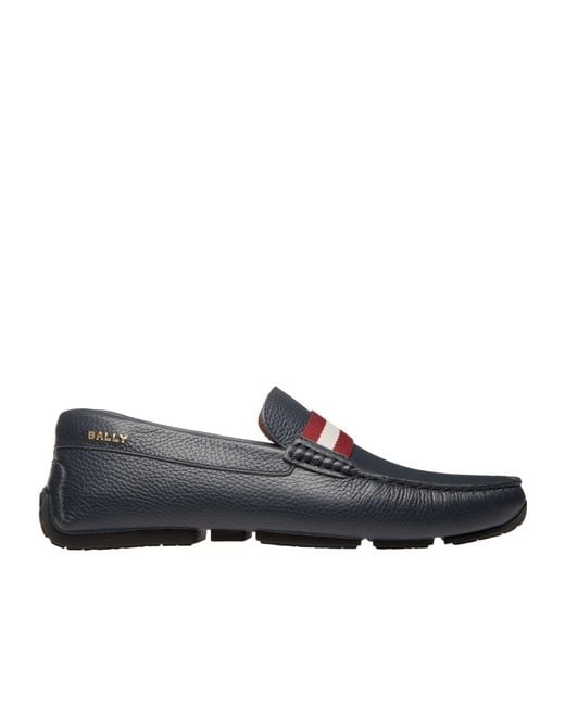 Bally Blue Striped Driving Shoes for men