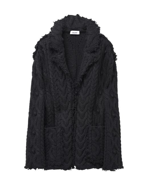 McQueen Black Twisted Knitted Cardigan