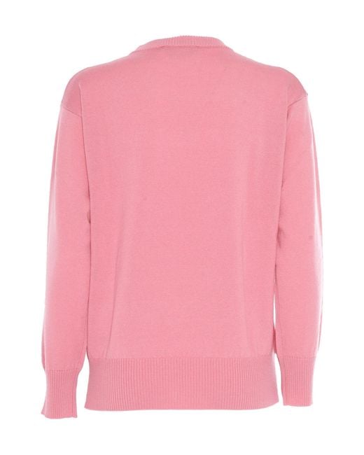 Max Mara Pink Studio Crewneck Long-Sleeved Jumper