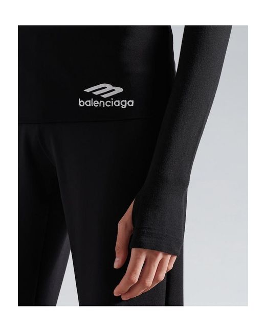 Balenciaga Black 3B Sports Icon Long-Sleeve Top