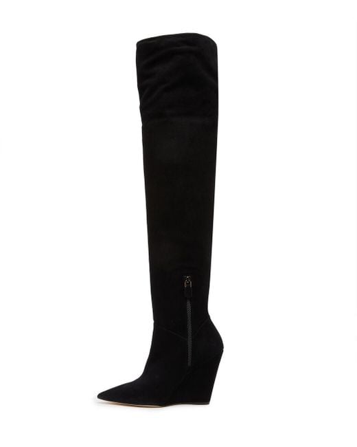 Stuart Weitzman Black Over-The-Knee Pointed Toe Boots