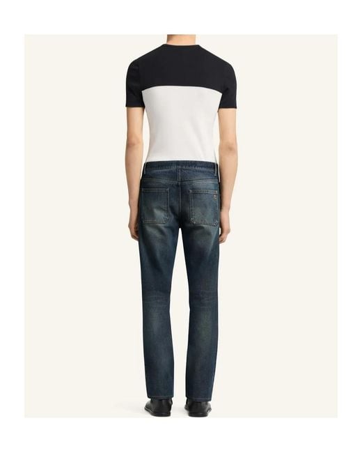Courreges Black Bicolour Logo-Patch T-Shirt for men