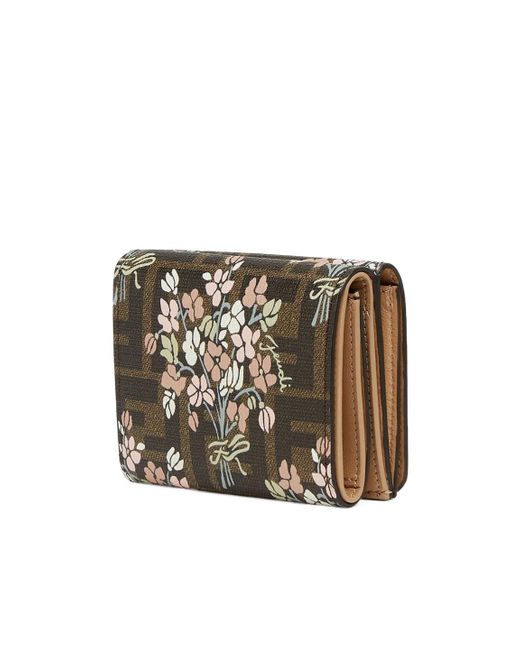 Fendi White Floral Print Wallet