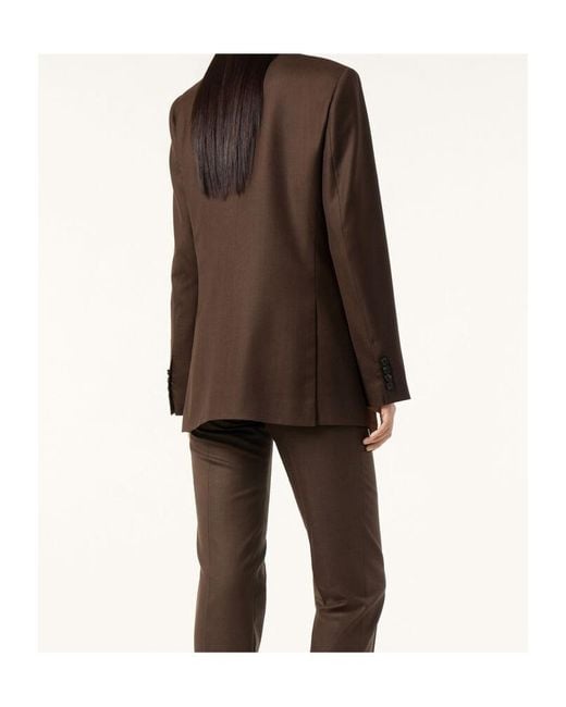 Loro Piana Brown Double-Breasted Blazer