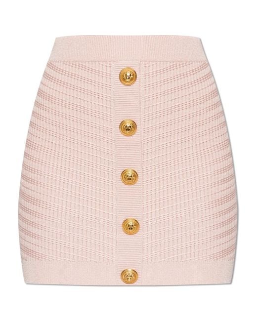Balmain Pink Knitted Skirt