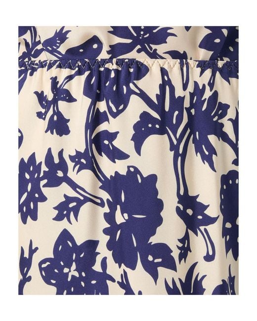 Loro Piana Blue Printed Midi Skirt