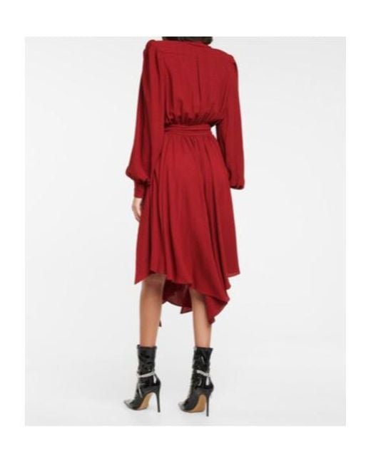 Alexandre Vauthier Red Checked Wrap Dress