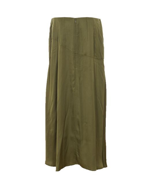 Essentiel Antwerp Green Jiselle Pleated Midi Skirt
