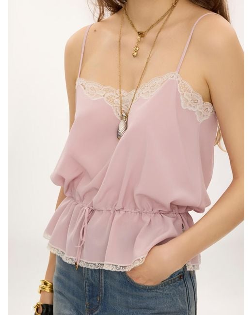 Chloé Pink Drawstring Camisole Top