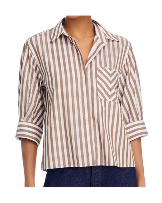 Rag & Bone Natural Lucia Striped Cotton Shirt