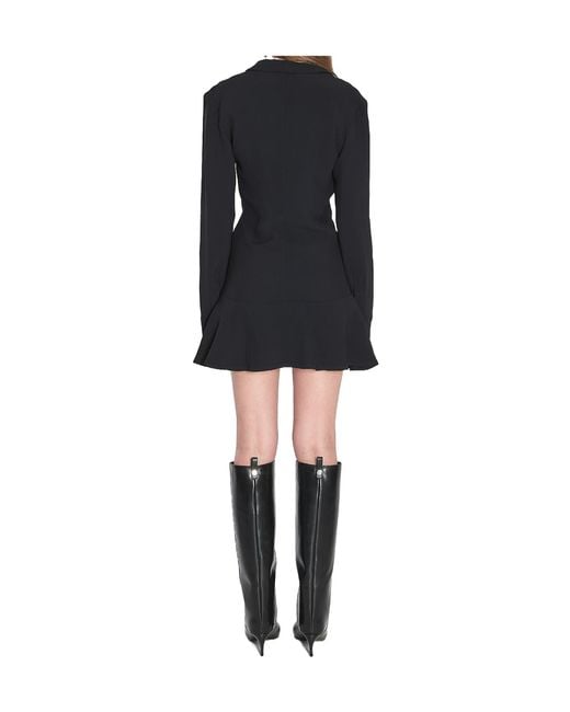The Attico Black The V-Neck Mini Dress