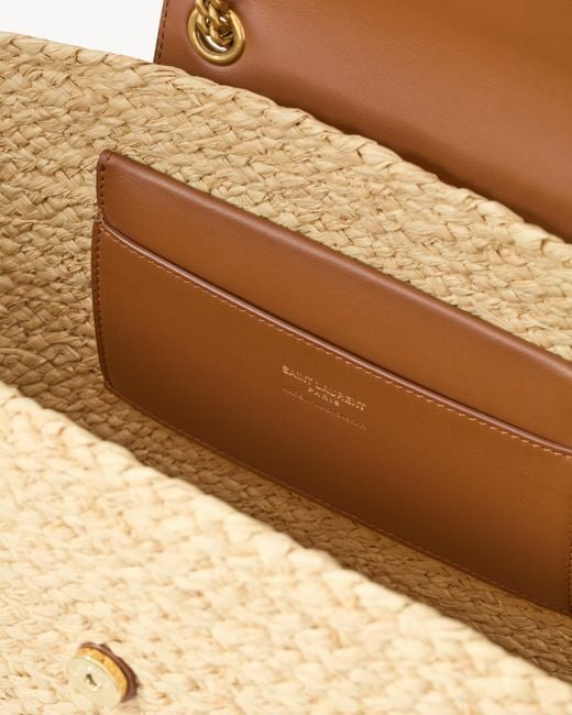 Saint Laurent Natural Manon Logo Plaque Shoulder Bag