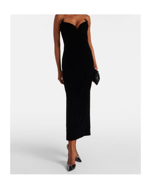 Mugler Black Sweetheart Sleeveless Dress