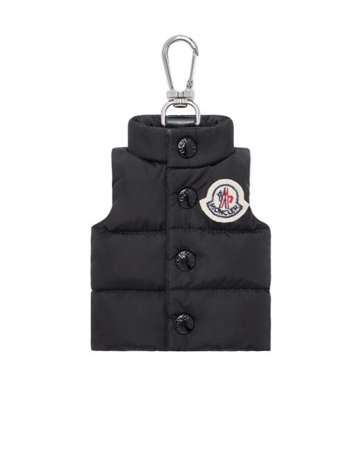 Moncler Blue Down Vest Shape Key Ring for men