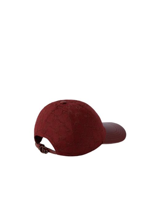 Gucci Red Gg Monogram Baseball Cap