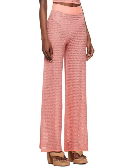 REMAIN Birger Pink Striped Elastic Waist Casual Pants