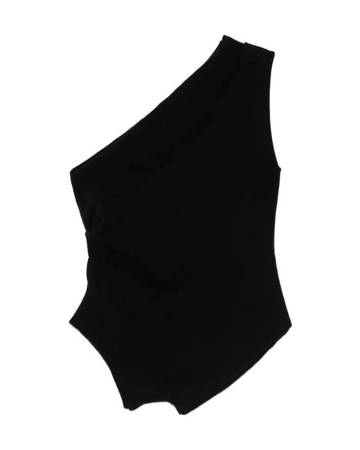Rohe Black One-Shoulder Top