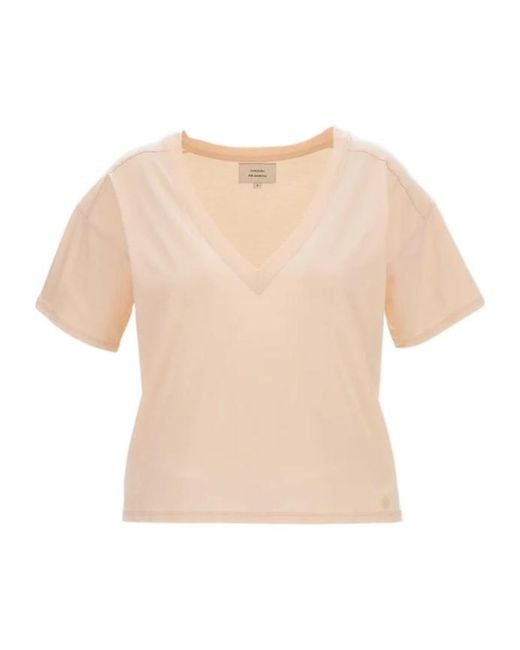 Loulou de Saison Natural Faaa Lds V Neck T-Shirt