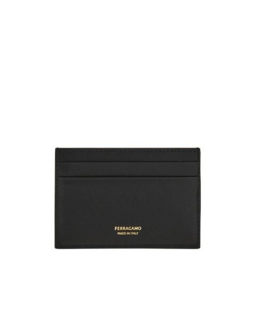 Ferragamo Black Ferragamo Logo Printed Card Holder