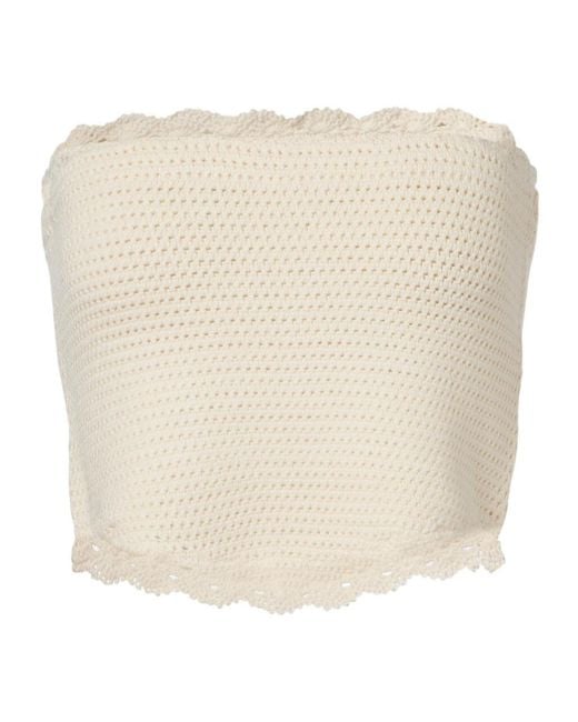 Posse White Dylan Crochet Crop Top