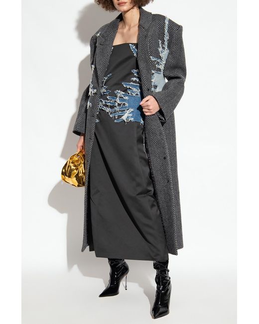 Y. Project Multicolor Denim Patch Sleeveless Dress