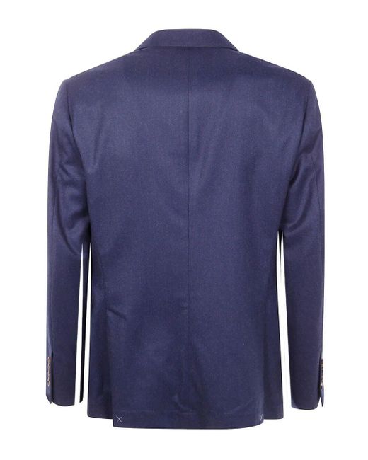 Brunello Cucinelli Blue Two-Button Wool Suit for men