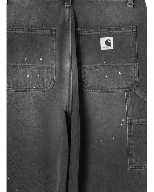 Carhartt Gray Paint-Splatter Single Knee Jeans for men