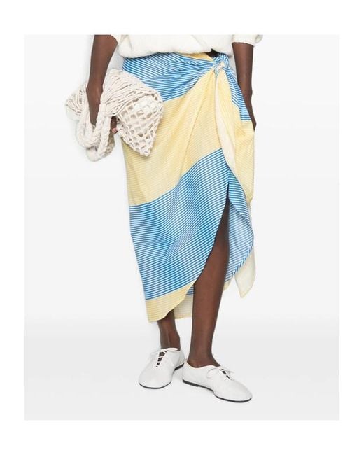 Frankie Shop Blue Striped Skirt