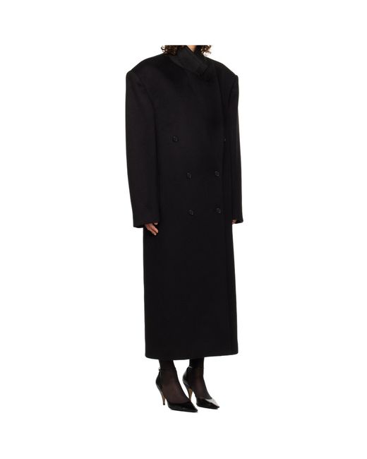 The Row Black Double-Breasted Coat