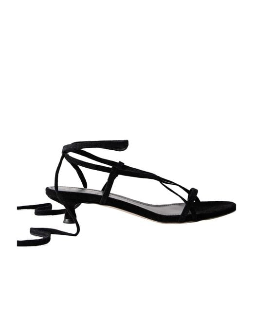 Aeyde Black Round-Headed Sandals