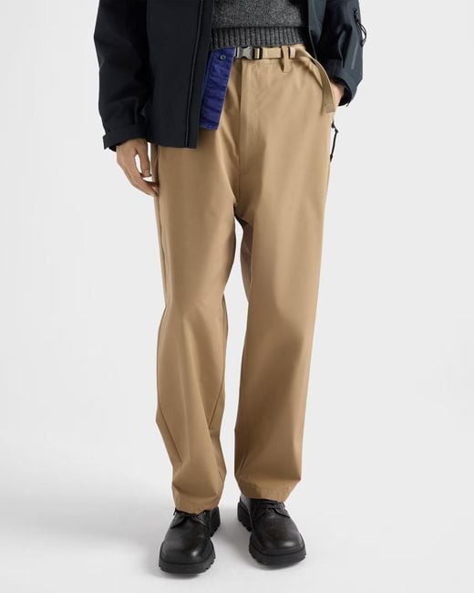 Prada Natural Belted Straight-Leg Pants for men