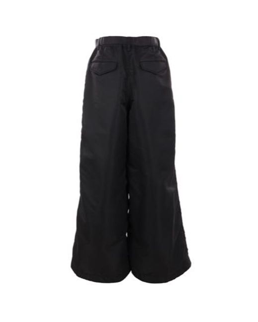 Sacai Black Wide-Leg Belted Cargo Trousers