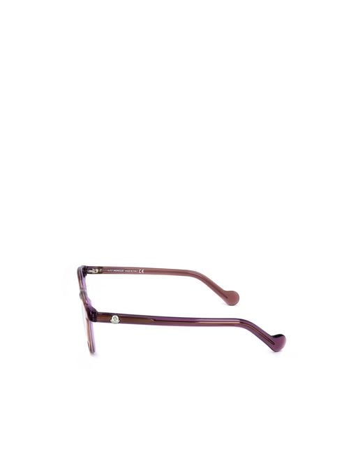 Moncler White Eyewear Round Frame Glasses