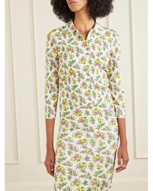 Dolce & Gabbana Metallic Floral-Print Polo Shirt