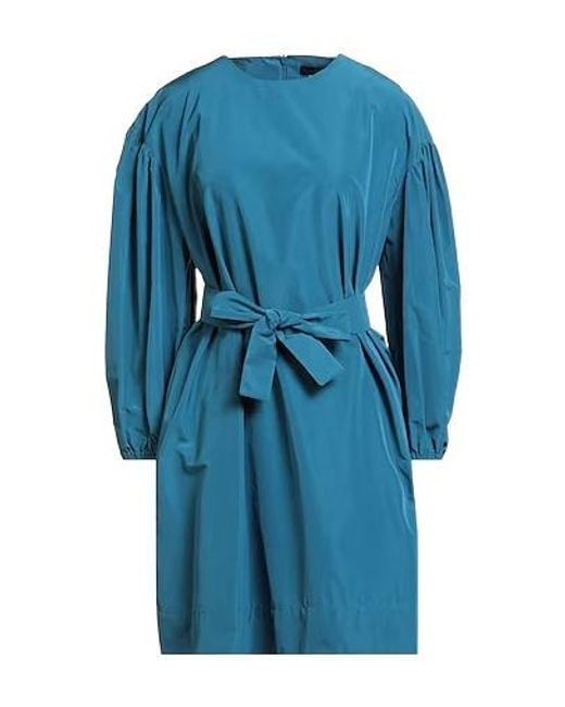Weekend by Maxmara Blue Solid Satin Flared Skirt