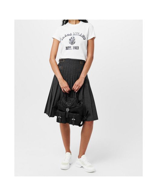 Prada White Lace-Up Platform Sneakers
