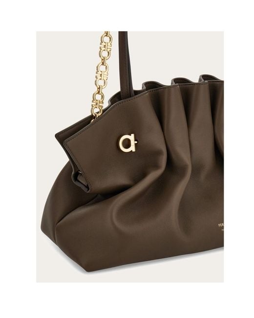 Ferragamo Brown Ferragamo Soft-Bag (M)