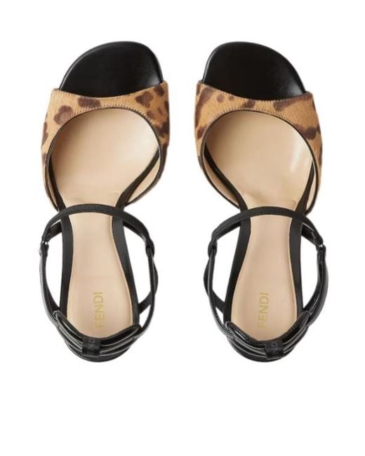 Fendi Metallic Very Colibri Jaguar-Print Hair-On Leather High-Heeled Sandals