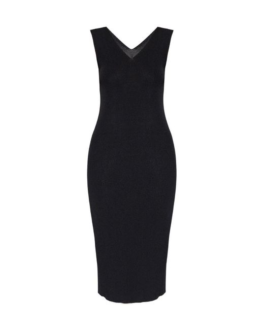 Moncler Blue Knitted Midi Dress