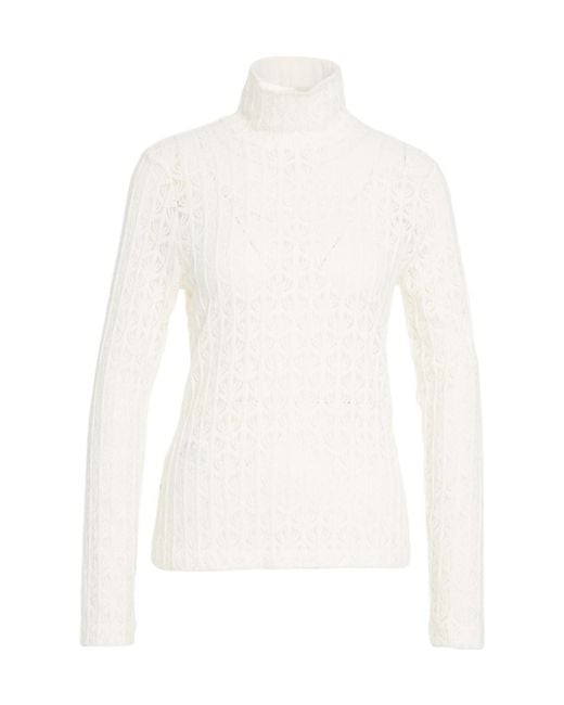 Pinko White Rufina High-Neck Top