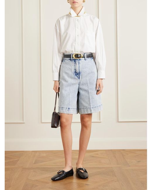 Patou Blue Belt-Loops Shorts